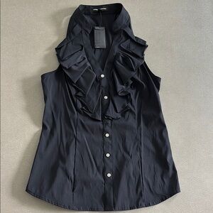 Express Black Ruffled Blouse